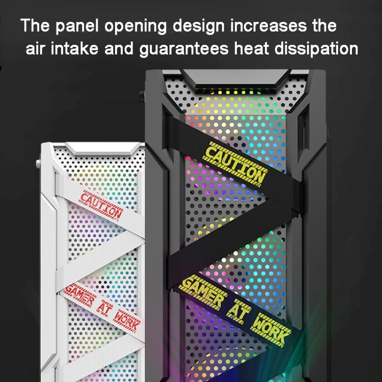 EVESKY Acrylic Side Transparent ATX Computer Case With 6 Fans Position And USB 3.0 Interface, Color: Black by EVESKY
