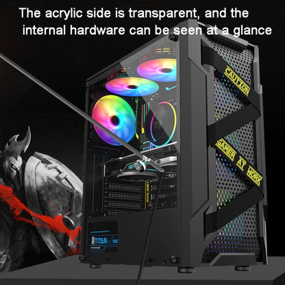 EVESKY Acrylic Side Transparent ATX Computer Case With 6 Fans Position And USB 3.0 Interface, Color: White by EVESKY