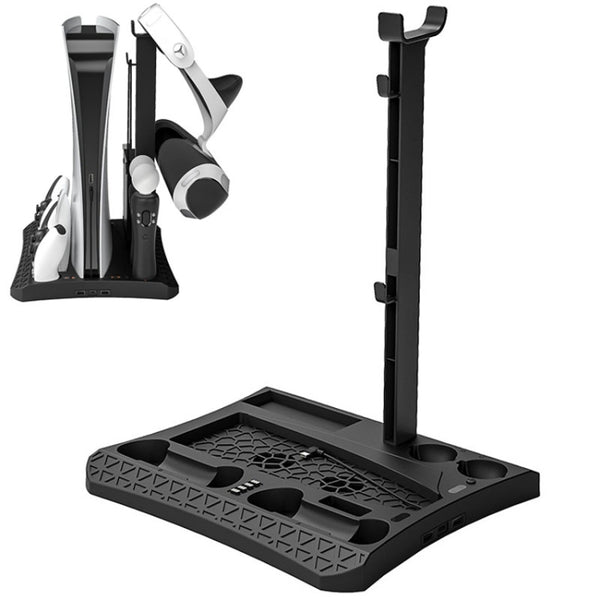 iplay HBP-270 For Sony PS5 Multifunctional Host Heat Dissipation Charging Base with Storage Rack(Black) by iplay