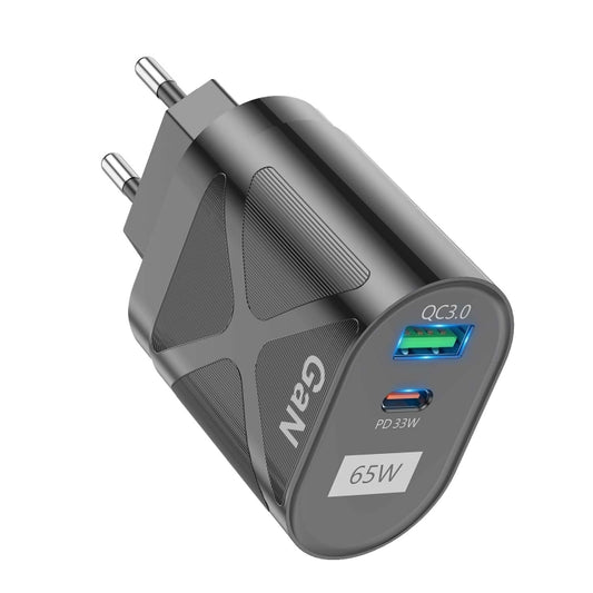 65W GAN PD + QC3.0 Fast Charger Phone Notebook Computer Universal Charging Head, Plug: EU Plug Black by buy2fix