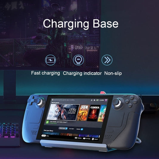 iplay HBSD-490B For Steam Deck Game Console Charging Base Handheld Game Stand Charger(Silver Gray) by iplay