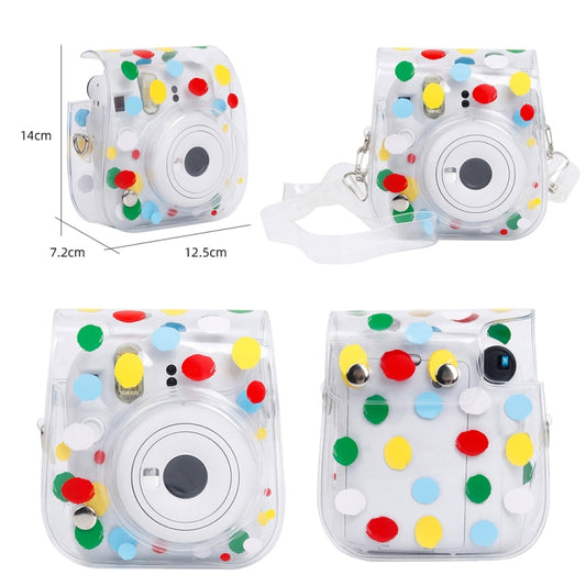 For Fujifilm Instax Mini 12 / 11 Transparent Digital Camera Case(Color Wave Dot) by buy2fix