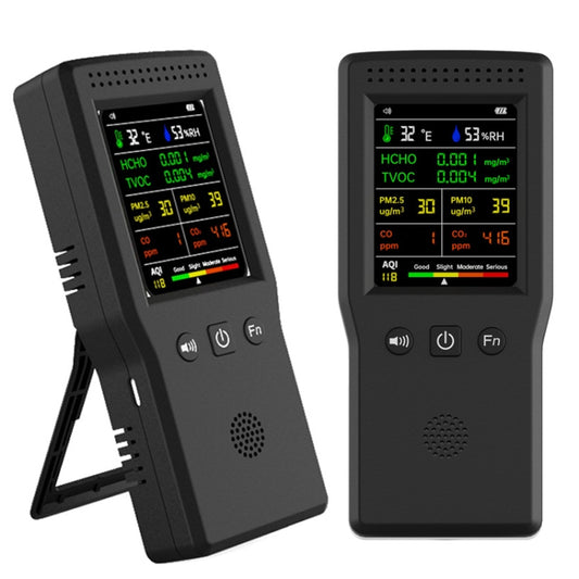 9 In 1 Air Quality Detector Handheld High Precision Formaldehyde Detector(Black) by buy2fix