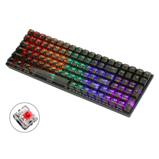 100 Keys Customized Gaming Wired Mechanical Keyboard Transparent Keycap Red Shaft (Black) - Wired Keyboard by buy2fix | Online Shopping UK | buy2fix