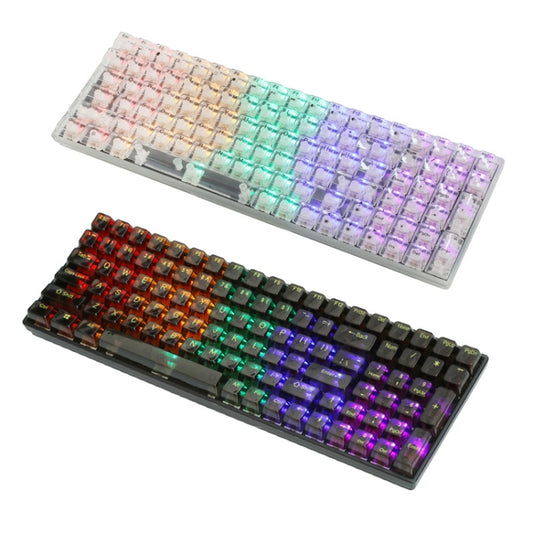 100 Keys Customized Gaming Wired Mechanical Keyboard Transparent Keycap Red Shaft (Black) by buy2fix