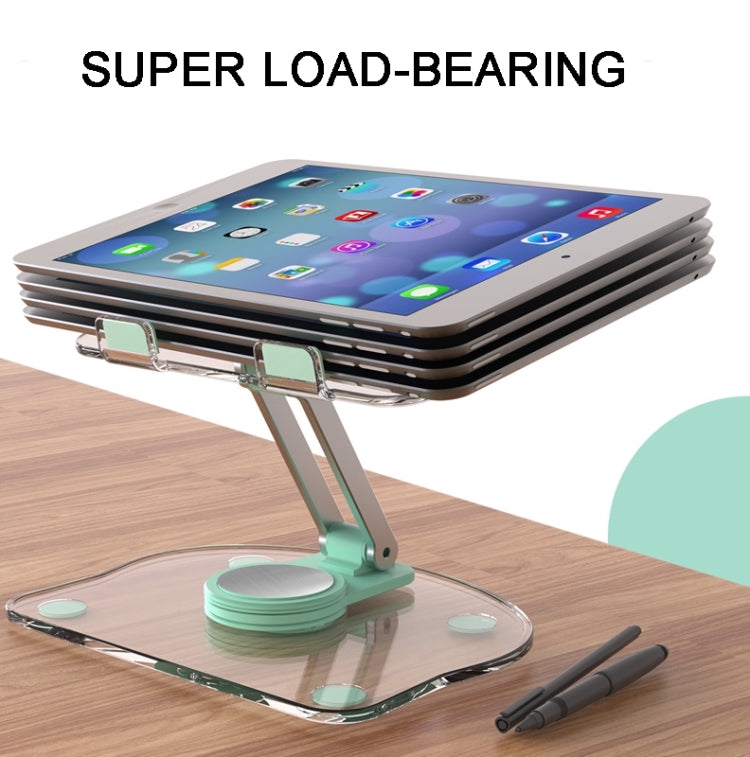 KF-Z11 Acrylic Tablet PC Mobile Phone Bracket Desktop Rotating Foldable Lazy Non-slip Phone Support Frame(Green) - Desktop Holder by buy2fix | Online Shopping UK | buy2fix