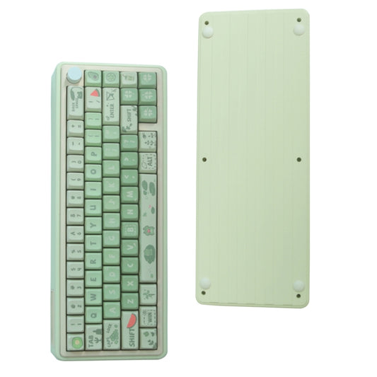 Bluetooth Wireless 3-mode RGB Backlit Gaming Mechanical Keyboard Aluminum Alloy Kit + Keycap(Light Green) by buy2fix