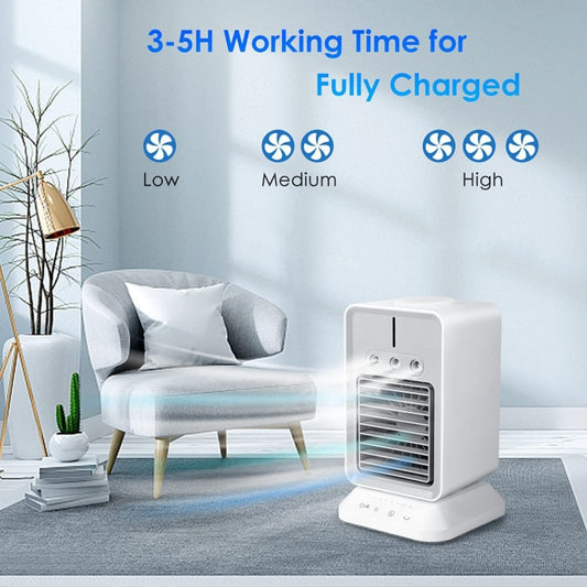 2000 mAh USB Mini Desktop Spray Humidification Cooling Fan Home Air Conditioner Fan Cooler by buy2fix