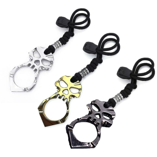 Rose Thorn Single Finger Buckle Self-defense Broken Window Keychain(Black) by buy2fix