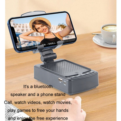 3 in 1 Multi-functional Desktop Mobile Phone Telescopic Bracket Bluetooth Audio(Black) - Desktop Holder by buy2fix | Online Shopping UK | buy2fix