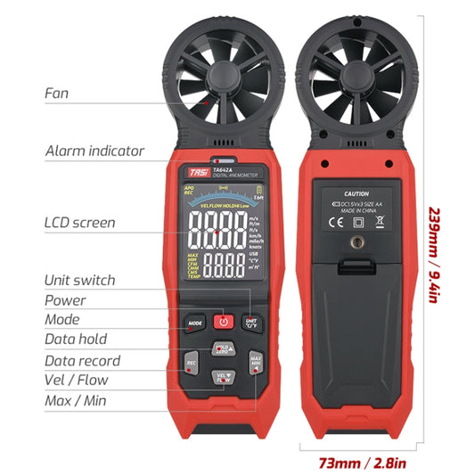 TASI TA642A Portable Digital Wind Speed Meter Air Volume Tester by TASI
