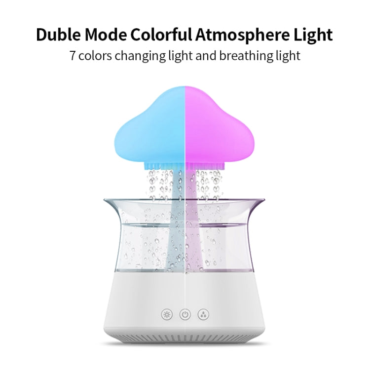 CH06 300ml Rain Humidifier Mushroom Cloud Colorful Night Lamp Aromatherapy Machine, Style: With Remote Controller(White) - Air Purifiers & Accessories by buy2fix | Online Shopping UK | buy2fix