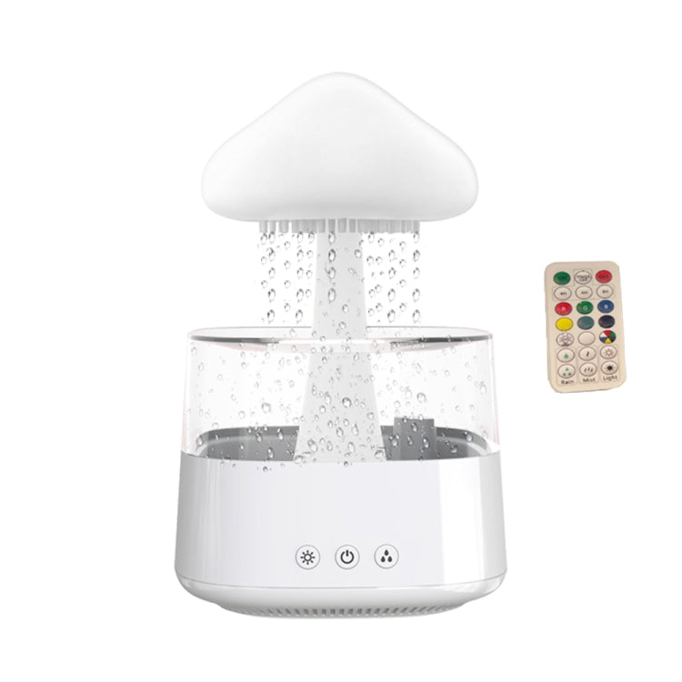 CH08 450ml Rain Humidifier Mushroom Cloud Colorful Night Lamp Aromatherapy Machine, Style: With Remote Controller(White) - Air Purifiers & Accessories by buy2fix | Online Shopping UK | buy2fix