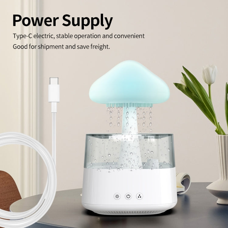 CH08 450ml Rain Humidifier Mushroom Cloud Colorful Night Lamp Aromatherapy Machine, Style: Without Remote Controller(White) - Air Purifiers & Accessories by buy2fix | Online Shopping UK | buy2fix