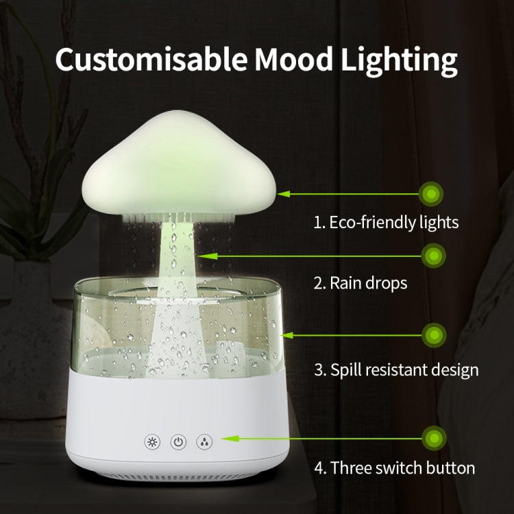 CH08 450ml Rain Humidifier Mushroom Cloud Colorful Night Lamp Aromatherapy Machine, Style: Without Remote Controller(White) - Air Purifiers & Accessories by buy2fix | Online Shopping UK | buy2fix