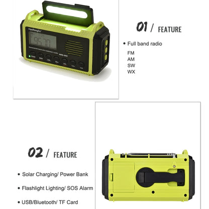 HanRongda HRD-905 Solar Charging LED Lighting Generation Disaster Prevention Emergency Full Band Radio(Army Green) - Radio Player by HanRongda | Online Shopping UK | buy2fix