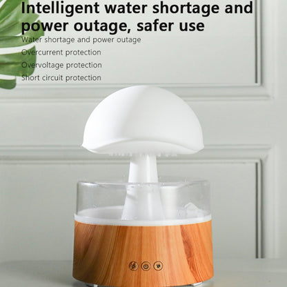 500ml Rain Humidifier Mushroom Cloud Colorful Night Lamp Aromatherapy Machine With Remote Control, Style: Rechargeable(White) - Air Purifiers & Accessories by buy2fix | Online Shopping UK | buy2fix