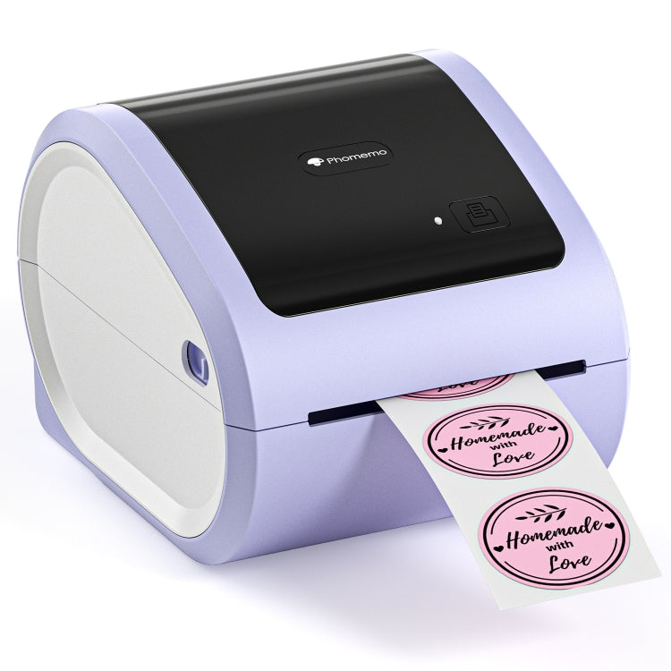 Phomemo D520-BT Bluetooth Thermal Shipping Label Printer Wireless Desktop Printer For Barcode Address Labels, Size: EU(Purple White) - Printer by Phomemo | Online Shopping UK | buy2fix