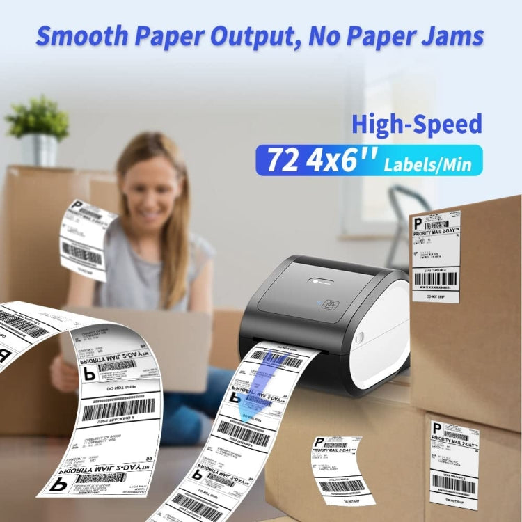 Phomemo D520-BT Bluetooth Thermal Shipping Label Printer Wireless Desktop Printer For Barcode Address Labels, Size: EU(Purple White) - Printer by Phomemo | Online Shopping UK | buy2fix