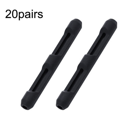 20pairs Silicone Non-Slip Glasses Foot Cover Frame Mirror Leg Decompression Anti-Drop Anti-Allergic Rubber Sleeve(Black) - Glasses Accessories by buy2fix | Online Shopping UK | buy2fix