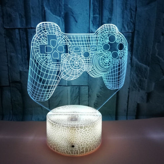 3D Game Handle Three-dimensional Colorful LED Lights, Style: Touch Crack Base+Remote Control by buy2fix