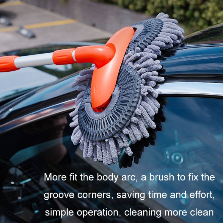 Car Wash Mop Soft Brush Long Handle Telescopic Rotary Car Cleaning Tool(Orange) - Car washing supplies by buy2fix | Online Shopping UK | buy2fix