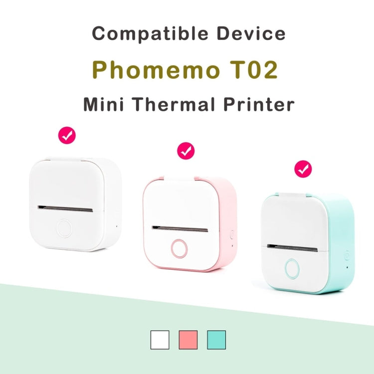 For Phomemo T02 3rolls Bluetooth Printer Thermal Paper Label Paper 50mmx3.5m 2 Years Black on White Sticker - Printer Accessories by Phomemo | Online Shopping UK | buy2fix