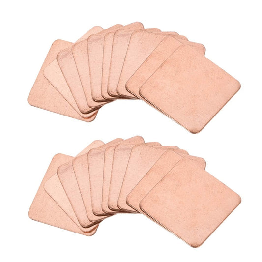 20pcs Laptop Cooling Copper Heat Sink Thermal Conductive Tabs Cell Phone Computer Graphics Card Heat Sinks 15x15x0.6mm by buy2fix