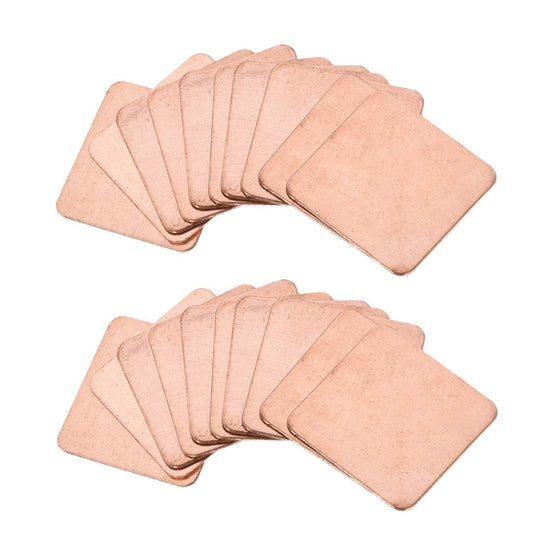 20pcs Laptop Cooling Copper Heat Sink Thermal Conductive Tabs Cell Phone Computer Graphics Card Heat Sinks 15x15x0.6mm