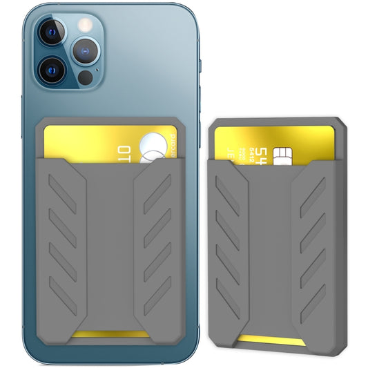 AhaStyle PT133-A-S Mobile Phone Adhesive Silicone Card Case(Gray) - Card & Passport Bags by AhaStyle | Online Shopping UK | buy2fix