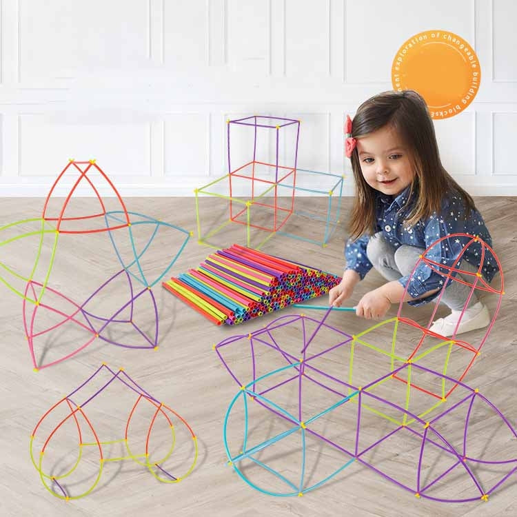 400pcs Pipe+400 Connectors DIY Plastic 4D Straw Building Blocks Joint Funny Development Toys - Building Blocks by buy2fix | Online Shopping UK | buy2fix