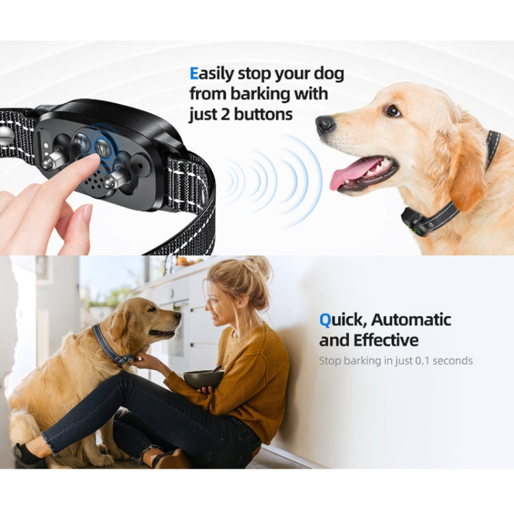 Color Screen Bark Stopper Rechargeable Waterproof Smart Dog Trainer(Black) - Training Aids by buy2fix | Online Shopping UK | buy2fix