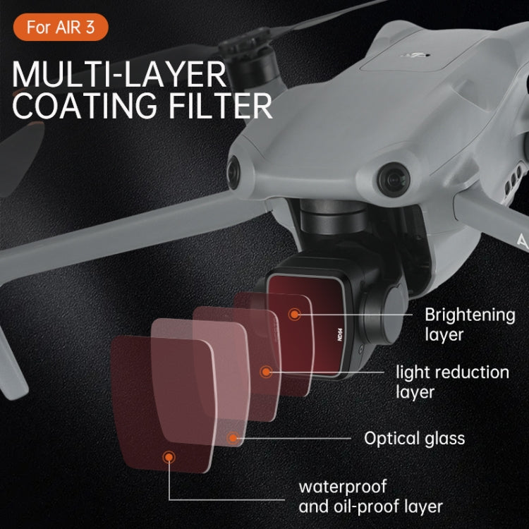 For DJI Air 3 RCSTQ Multi-Layer Coating Waterproof  Filter, Spec: ND4/8/16/32/64+UV+CPL 6 -in-1 - Mavic Lens Filter by RCSTQ | Online Shopping UK | buy2fix