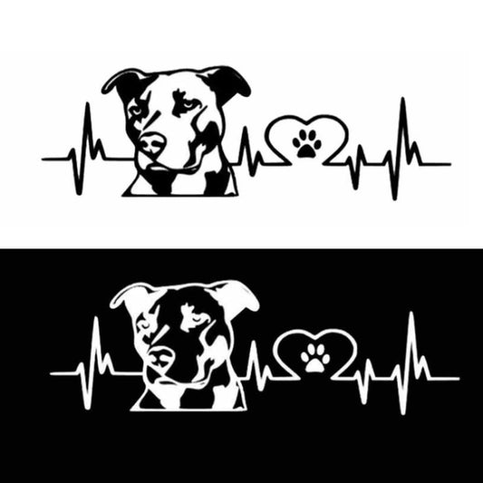 10pcs Pitbull Love Car Sticker Car Rear Modification Plate Label(White) by buy2fix