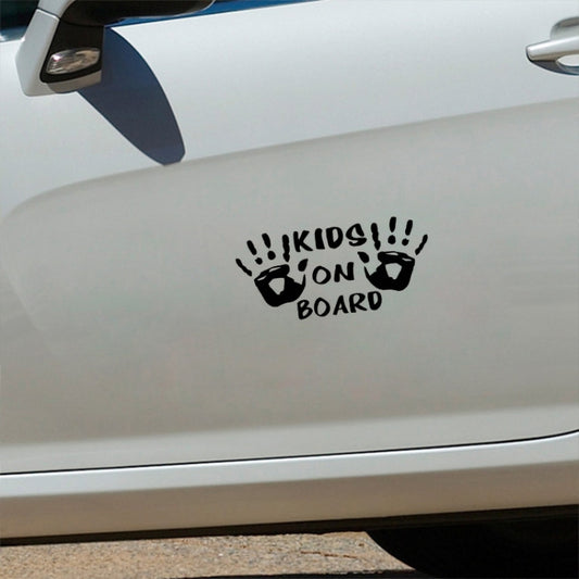 10pcs Kids On Board Warning Car Stickers Reflective Scratch Body Stickers(Black) by buy2fix