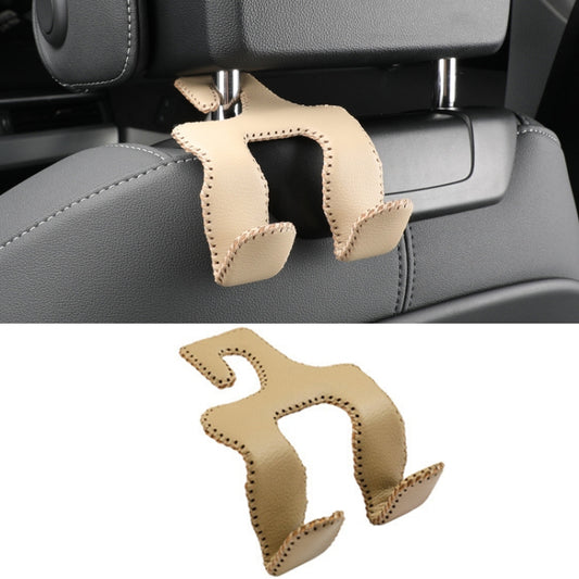 Car Double Hook Stainless Steel Rear Headrest Mobile Phone Holder(Beige) - Auto Fastener & Clips by buy2fix | Online Shopping UK | buy2fix