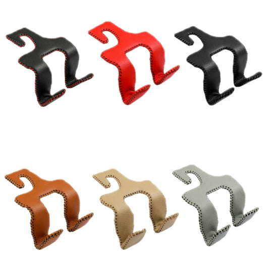 Car Double Hook Stainless Steel Rear Headrest Mobile Phone Holder(Black Red Line) by buy2fix