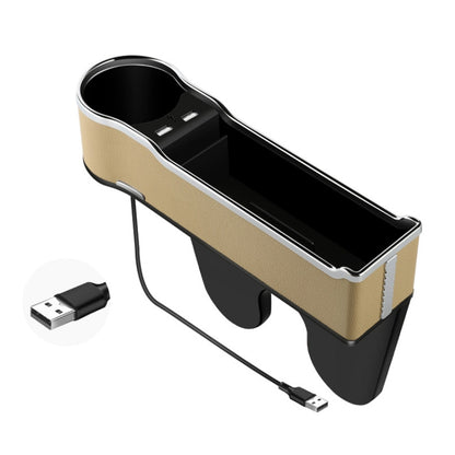 Car Seat Gap Storage Box Multifunctional Mobile Phone USB Charger, Color: Standard Beige - Stowing Tidying by buy2fix | Online Shopping UK | buy2fix