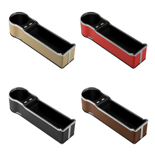 Car Seat Gap Storage Box Multifunctional Mobile Phone USB Charger, Color: Standard Beige by buy2fix