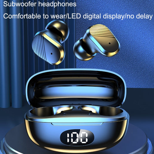 Digital Display Earphones In-Ear High Power Gaming Wireless Sports TWS Earphones(Black) by buy2fix