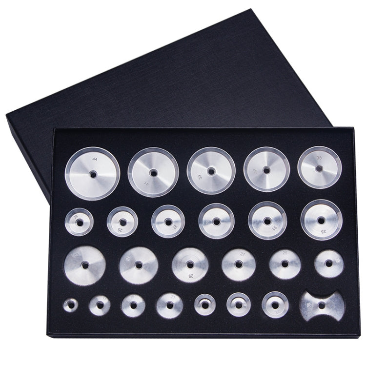 25pcs/set Aluminum Watch Back Case Closer Press Dies Watch Repair Tool - Watch Repair Tools by buy2fix | Online Shopping UK | buy2fix