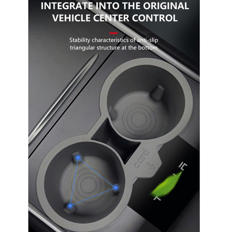 For Tesla Model3/Y Central Control Storage Silicone Cup Stopper(Grey) by buy2fix