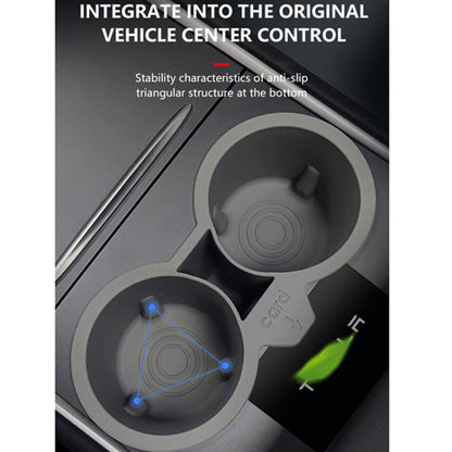 For Tesla Model3/Y Central Control Storage Silicone Cup Stopper(Grey) by buy2fix