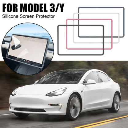 For Tesla Model3/Y Screen Bumper Protective Cover Silicone Frame(Black) - Car Interior Mouldings by buy2fix | Online Shopping UK | buy2fix