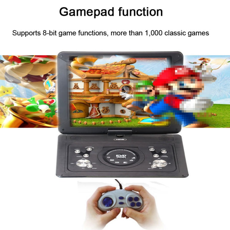 14.1-Inch Screen Portable DVD Player Support USB/SD/AV Input With Gamepad(UK Plug) - DVD & LCD Player by buy2fix | Online Shopping UK | buy2fix