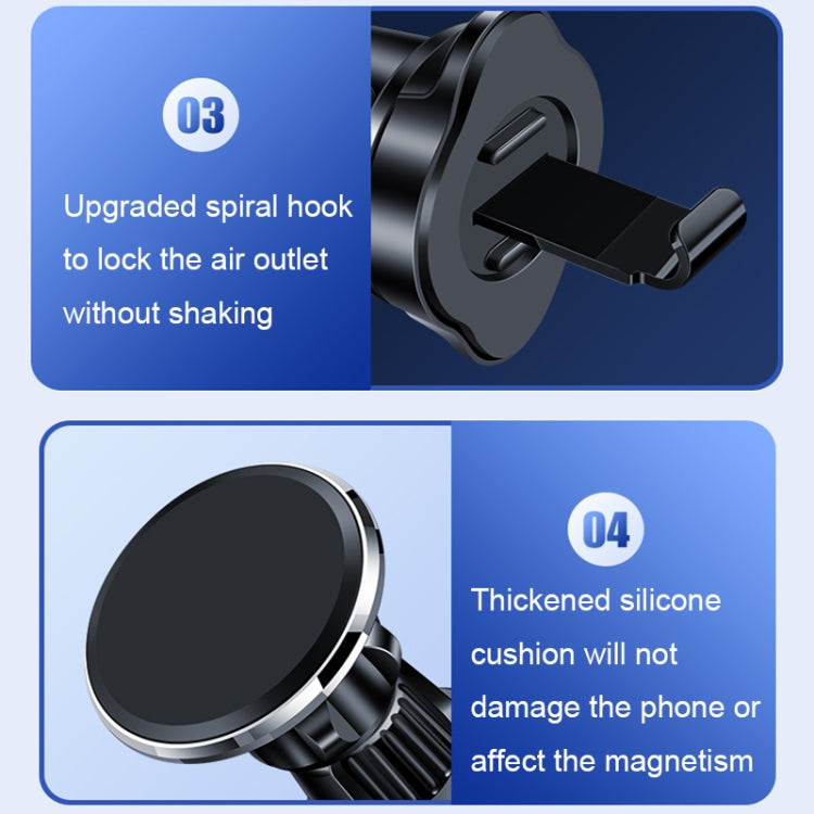 Aluminum Alloy Rotatable Magnetic Car Air Outlet Mobile Phone Holder(Black) - Car Holders by buy2fix | Online Shopping UK | buy2fix