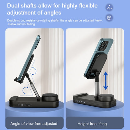 2-in-1 Desktop Bluetooth Speaker Stand Mobile Phone Tablet Holder(Black) - Desktop Holder by buy2fix | Online Shopping UK | buy2fix