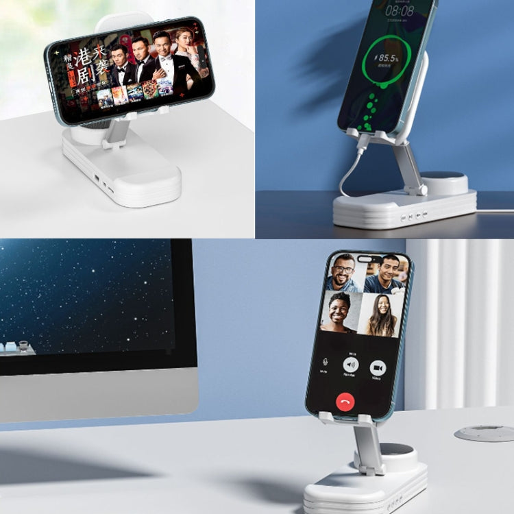 2-in-1 Desktop Bluetooth Speaker Stand Mobile Phone Tablet Holder(White) - Desktop Holder by buy2fix | Online Shopping UK | buy2fix