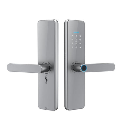 C91 Tuya Smart WiFi Password Fingerprint Electronic Door Lock(Silver) by buy2fix