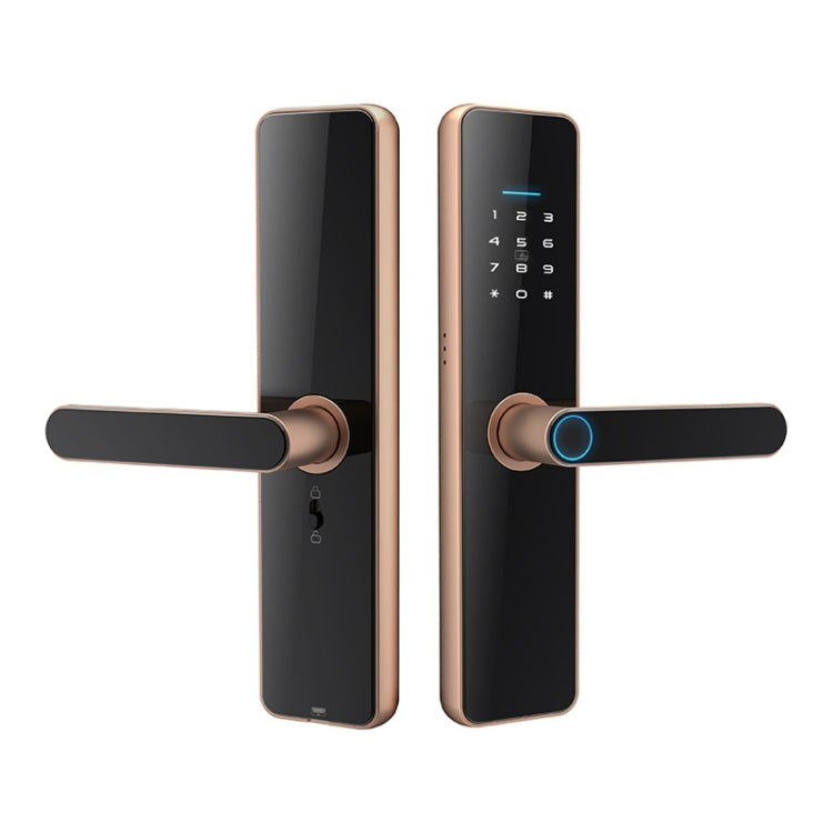 C91 Tuya Smart WiFi Password Fingerprint Electronic Door Lock(Bronze) by buy2fix
